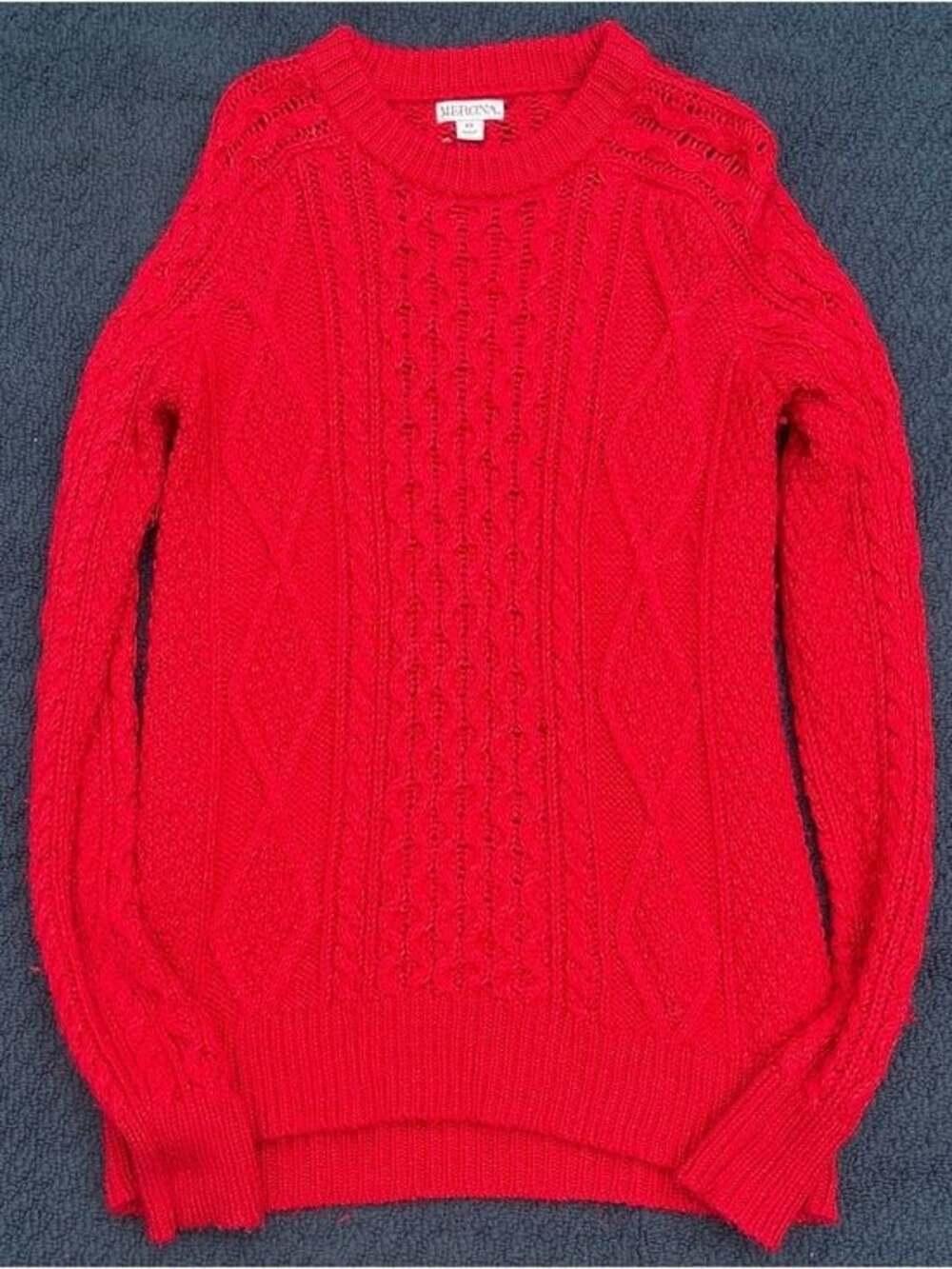 Merona Bright Red Cable Crewneck Sweater
